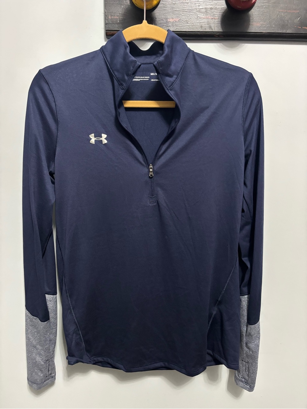 Under Armour Navy Performance Quarter-Zip Pullover Women's Medium HeatGear